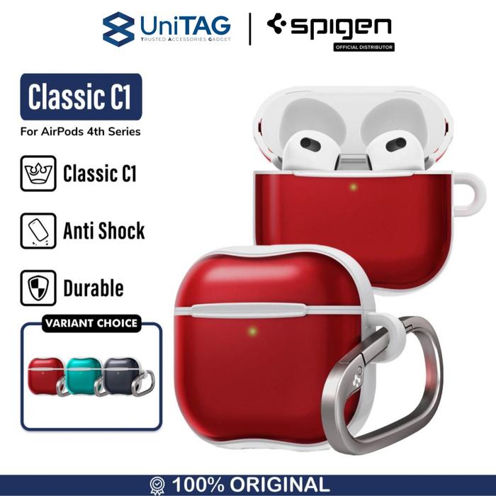 Gambar Case Airpods Gen 4 Spigen Classic C1 Hybrid Anti Crack Shock Cover Matte Slim Non Slip Casing - Ruby dari UniTAG Store undefined Tokopedia