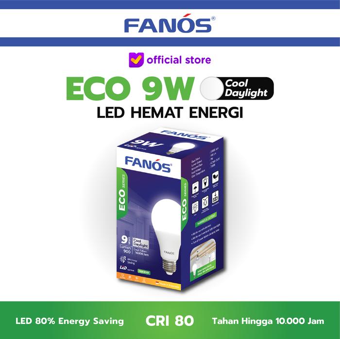Gambar Fanos Eco 9 Watt Lampu LED Bohlam Cahaya Putih (Cool Daylight) Bergaransi dari Fanos Indonesia undefined Tokopedia