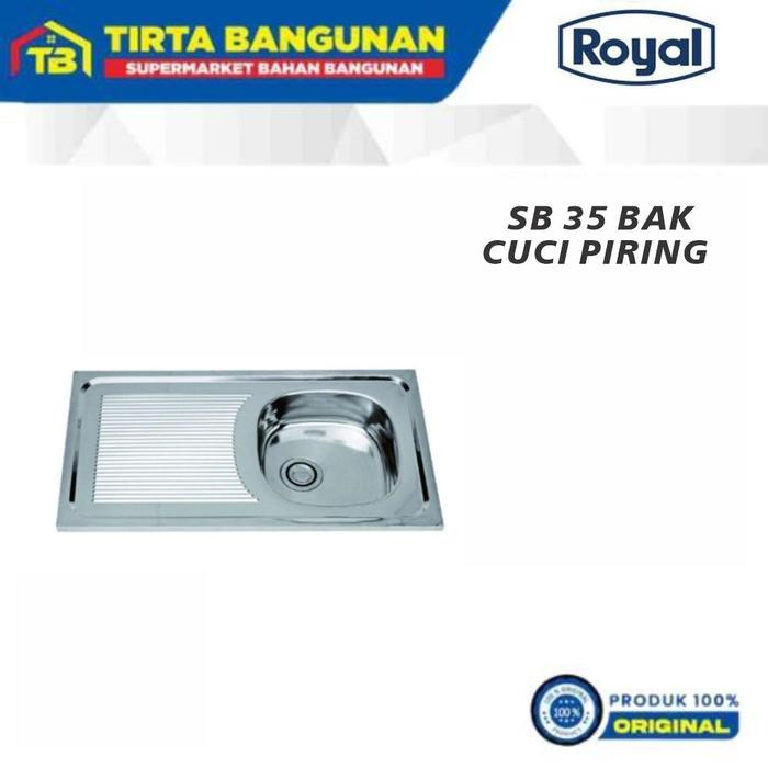 Gambar ROYAL SINK SB 35 BAK CUCI PIRING / SINK / WASTAFEL DAPUR dari Tirta Bangunan undefined Tokopedia
