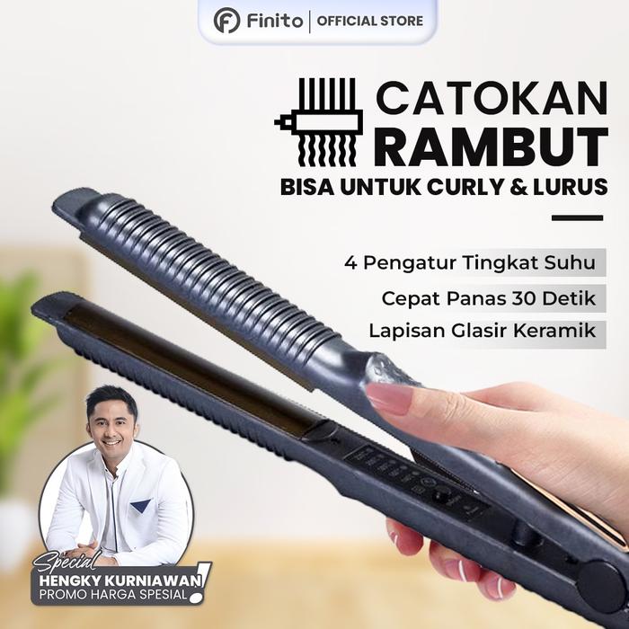 Gambar [HENGKY KURNIAWAN X FINITO] Catok Rambut 2 in 1 Catok Rambut Lurus dan Curly dari FINITO ELEKTRONIK_NEW undefined Tokopedia