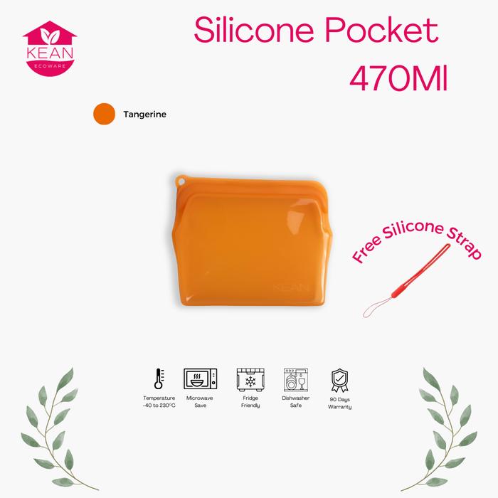 Gambar Kean Ecoware - Silicone Pocket 470Ml - Reusable Bag / Food Storage Free Pouch Bag Setiap Pembelian ! - Tangerine dari KeanEcoWare undefined Tokopedia