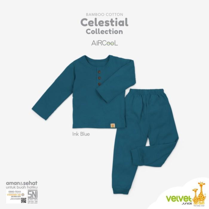Gambar Velvet Junior New Bamboo Celestial Collection Setelan Panjang Pasti Promo - LARGE, INK BLUE dari Famstorxone undefined Tokopedia
