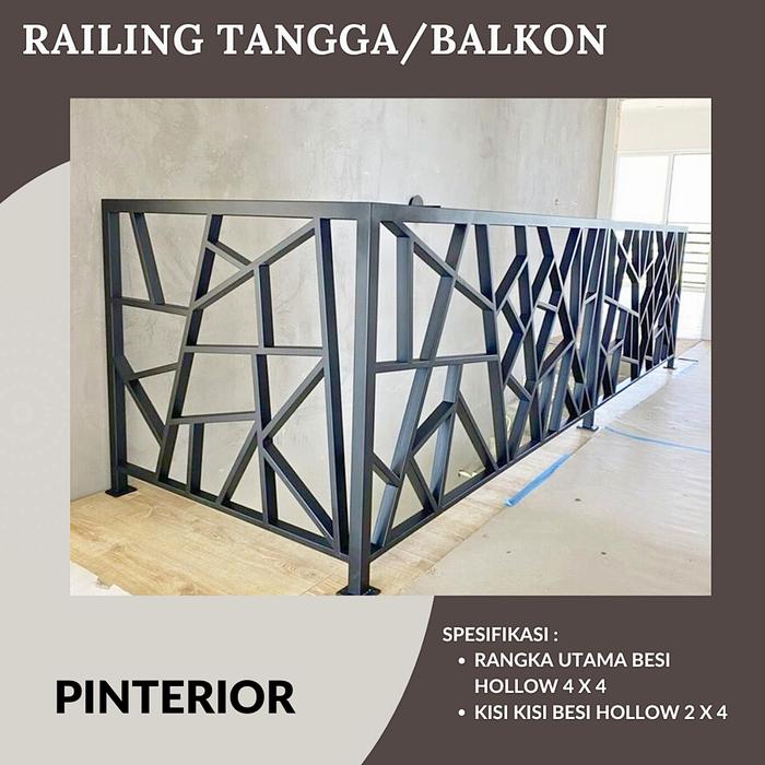Gambar Railing tangga balkon besi minimalis finishing cat anti karat - Model-1 dari Pinterior undefined 4 Tokopedia