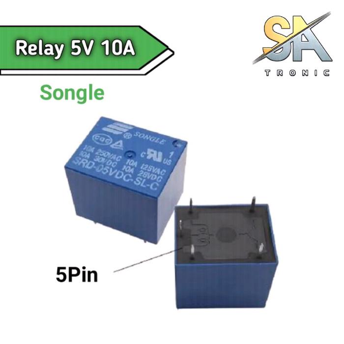 Gambar Relay 5v 5 Kaki Relay 5 Volt 5pin 10a Original Songle dari S.A Sparepart undefined Tokopedia