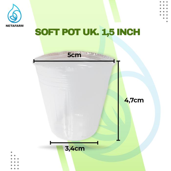 Gambar SOFT POT Flexible Cup Anggrek Transparan Plastik - 1,5 inch dari NETAFARM undefined Tokopedia