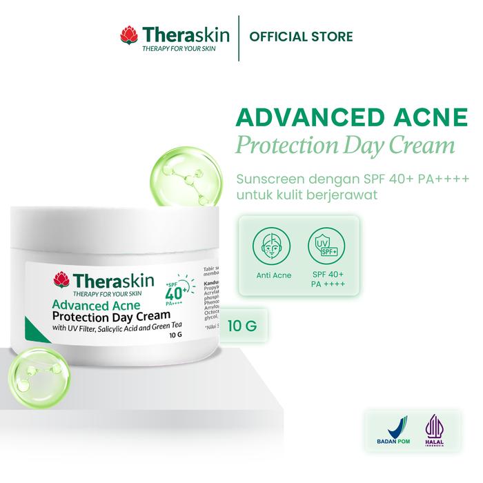 Gambar Theraskin BPOM Advanced Acne Protection Day Cream - Sunscreen SPF40+ PA++++ untuk Kulit Berjerawat dan Bruntusan dengan Green Tea Extract dari Theraskin Kosmetika undefined Tokopedia