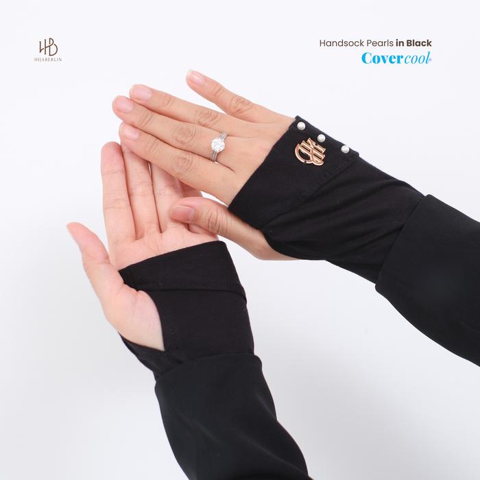 Gambar HIJABERLIN - Handsock Pearls Premium I Aksesoris Haji Umroh, Sarung Tangan Sholat Manset Umroh - Black dari Hijaberlin undefined Tokopedia