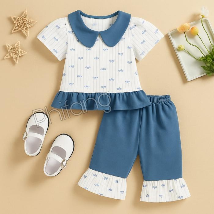 Gambar One Set Elora Anak Perempuan 1-10 Tahun/Setelan Pendek Korean Style Anak Perempuan Bayi Parsel - Denim, Size L (2-3 Tahun) dari PHIFANG GROSIR undefined Tokopedia
