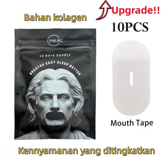 Gambar INKAC Mouth Tape Stiker Penutup Mulut Tidur Upgrade Bahan kolagen Breath Better Membantu Mengurangi Dengkuran Sleep Mouth Strips Anti Ngorok Plaster Sleep Strips - 10PCS Mouth Tape-Putih dari BaliByte Bazaar undefined Tokopedia