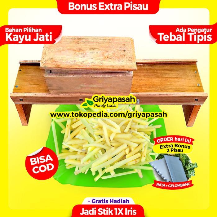 Gambar PREMIUM ( UKURAN JUMBO ) Parutan Serbaguna Untuk Stik Kentang Talas Sukun Pisang Rebung Lumpia Kayu Jati - JUMBO, 9mm dari Surya Trade Panel undefined Tokopedia