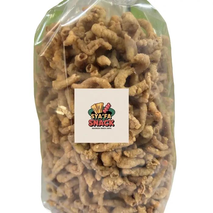 Gambar 1 kg kripik usus ayam original,gurih,asin|kripik usus premium dari Syafaa snack_NEW undefined Tokopedia