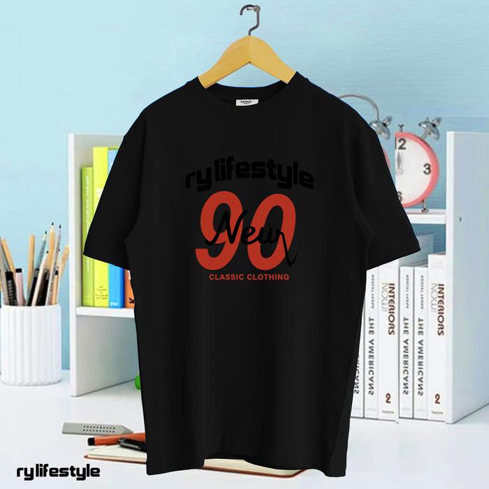 Gambar Ry Lifestyle - Kaos Lengan Pendek Logo New 90 Hitam Premium Quality Unisex | Combed 24S, Polos Baju Oblong Pria Dan Wanita - Hitam, S dari Ry lifestyle id undefined Tokopedia