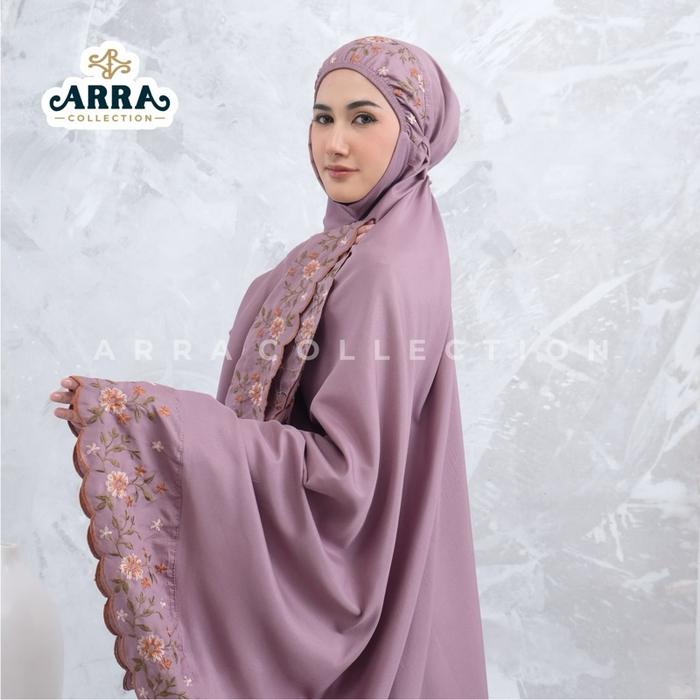 Gambar ARRA-Mukena Dewasa Khadijah bordir Iris katun premium jumbo cantik murah Muslim - Lavender, XXL dari Arra.collection. undefined Tokopedia