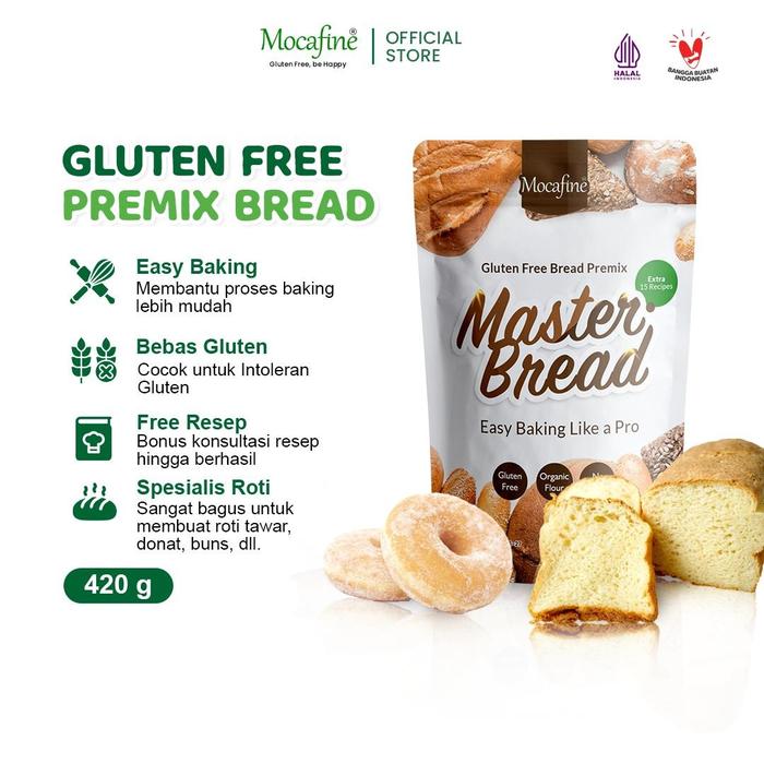 Gambar Mocafine - Tepung Premix Roti Gluten Free - Master Bread - Donat - Pizza - Roti Tawar Tanpa Terigu Bahan Baking  Bubuk dari Mocafine undefined Tokopedia
