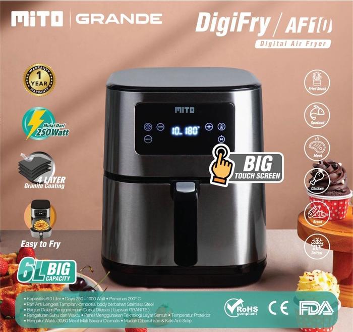 Gambar MITO Air Fryer AF10 Low Watt Mesin Penggoreng Tanpa Minyak - Nuansa Samarinda dari Nuansa Samarinda undefined Tokopedia