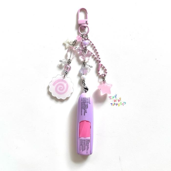 Gambar gantungan pastel inhaler mix berry pink beaded keychain jompo dari nijistudio_NEW undefined Tokopedia