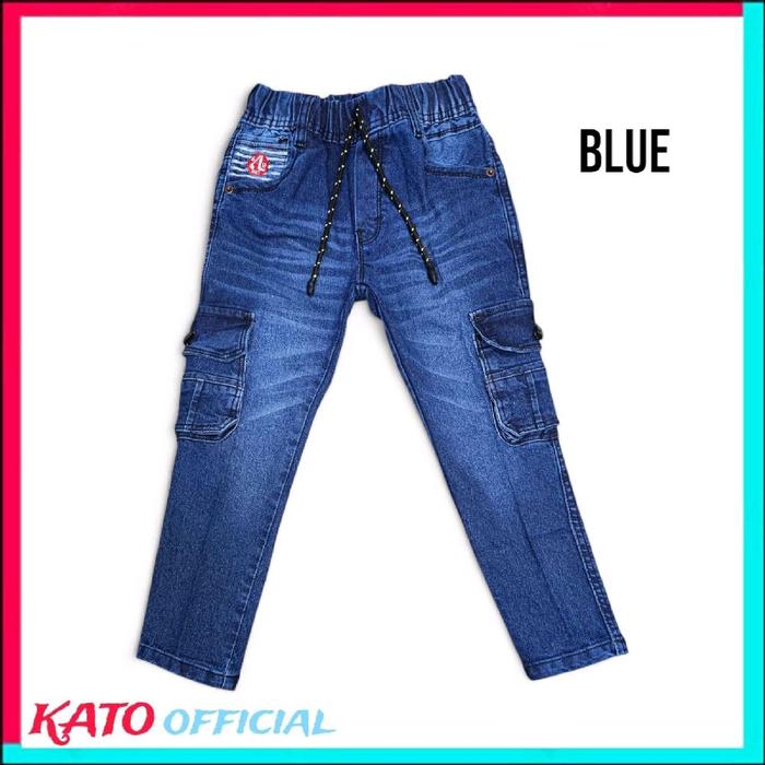 Gambar Jeans Cargo Anak, Celana Panjang Cargo Fashion - Biru, 5 tahun dari BRAND KATO undefined Tokopedia