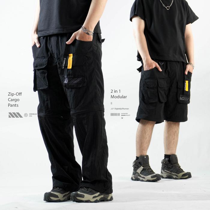 Gambar KREMLIN 2 in 1 Cargo Celana Nylon Cringkle - Modular Fit - GRANT - M dari Kremlin Clothing Kota Bandung Tokopedia