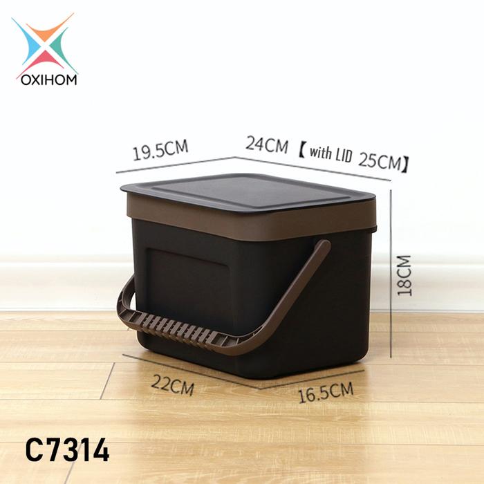 Gambar Oxihom Tempat Sampah Gantung Tempel Tutup Otomatis Plastik Trash Bin - C7314 Black dari Oxihom undefined Tokopedia
