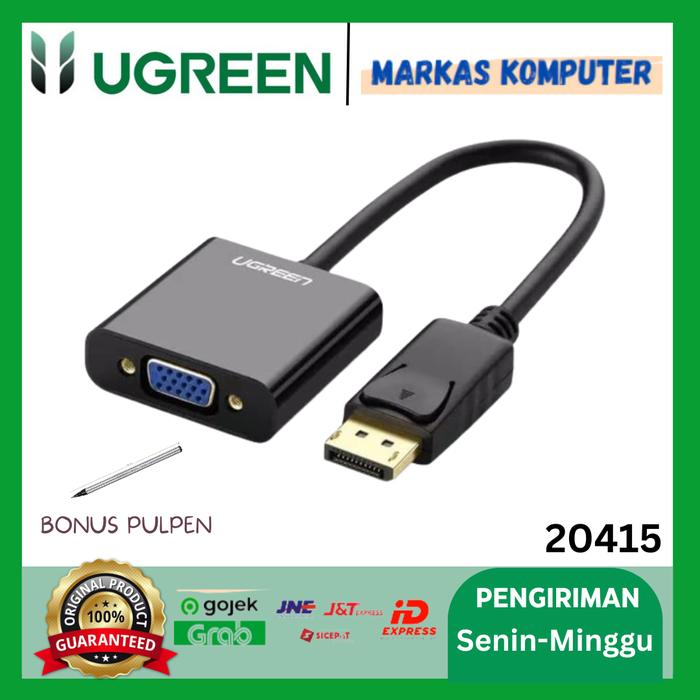 Gambar Ugreen DP Display Port to VGA female converter Black-20415 dari MARKAS KOMPUTER STORE undefined Tokopedia