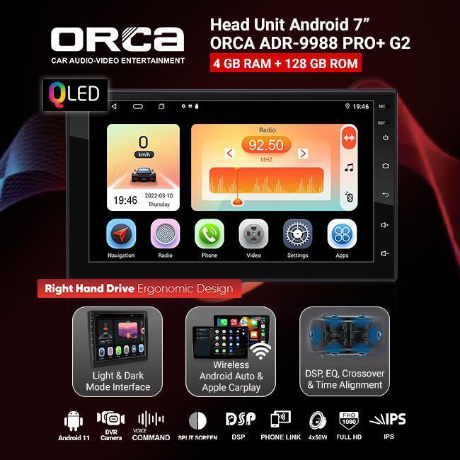 Gambar Head Unit Android Auto CarPlay ORCA ADR 9988 PRO+ G2 Plus 7 inch - Headunit Only dari voiture00 undefined Tokopedia