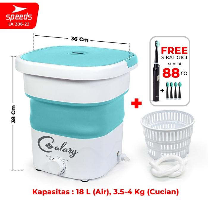 Gambar SPEEDS Mesin Cuci Mini Portable Lipat Washing Machine Low Watt Murah Mesin Cuci Pengering 206-22 - 23 BRU dari Speeds Store undefined Tokopedia