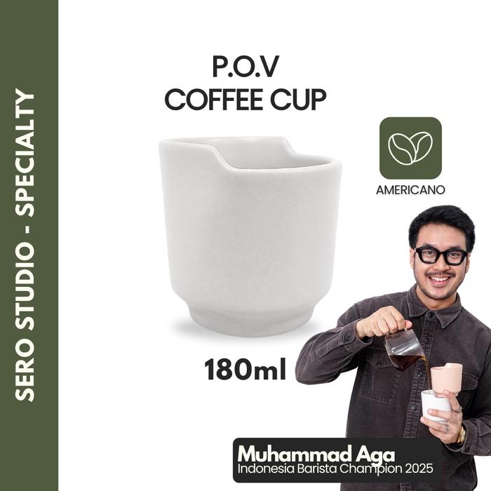 Gambar SERO Americano P.O.V Cup 180ml - Gelas Cangkir Kopi Keramik - Ceramic Coffee Mug - Pink - White dari Kumala Home & Kitchen undefined Tokopedia