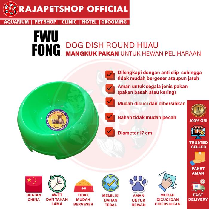 Gambar ( TEMPAT MAKAN ) FWU FONG DOG DISH ROUND PET BOWL ANJING KUCING - HIJAU dari Rajapetshop Official Kota Surabaya Tokopedia