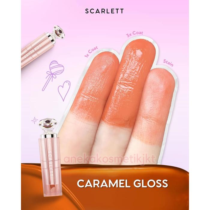 Gambar SCARLETT GLASS GLOW TINTED LIP BALM - Moisturizing & hydrating, natural lip color, plumpy lips, cover bibir gelap | BPOM | - Caramel Gloss dari Aneka Kosmetik Jakarta undefined Tokopedia