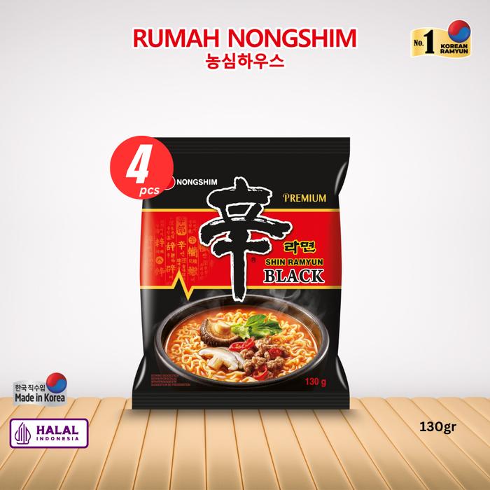 Gambar [BUNDLING] 4PCS Nongshim Shin Ramyun Black 130 gram  Ramyun Premium Halal & Asli dari Korea dari Rumah Nongshim undefined Tokopedia