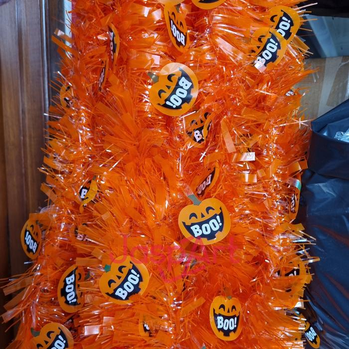 Gambar Slinger Halloween Termurah Dekorasi Rumah Hantu Tinsel Hallowen - Slinger Orange Boo dari Jaspart undefined Tokopedia
