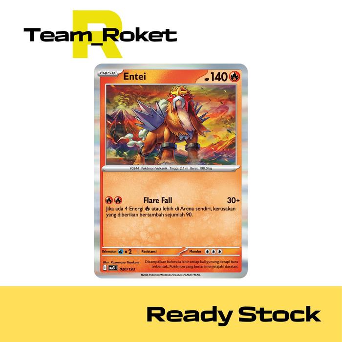 Gambar Pokemon TCG Indonesia Mega Evolusi Impian ex ma3 - Entei Holo 020/193 - Normal dari Team Roket undefined Tokopedia