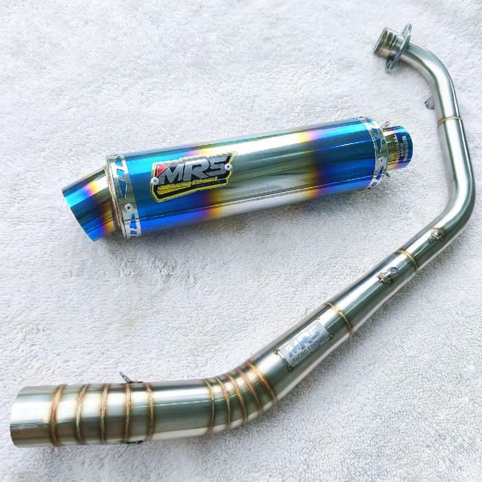 Gambar Knalpot Adem Ngebas Vixion Satria Fu CB150R Sonic Jupiter MX Tiger Megapro Supra GTR R15 Silincer Inlet 50MM Suara Adem Ngebas - 1 Set Lurus Blue, CB150 OLD dari MRS RACING EXHAUST undefined 5 Tokopedia