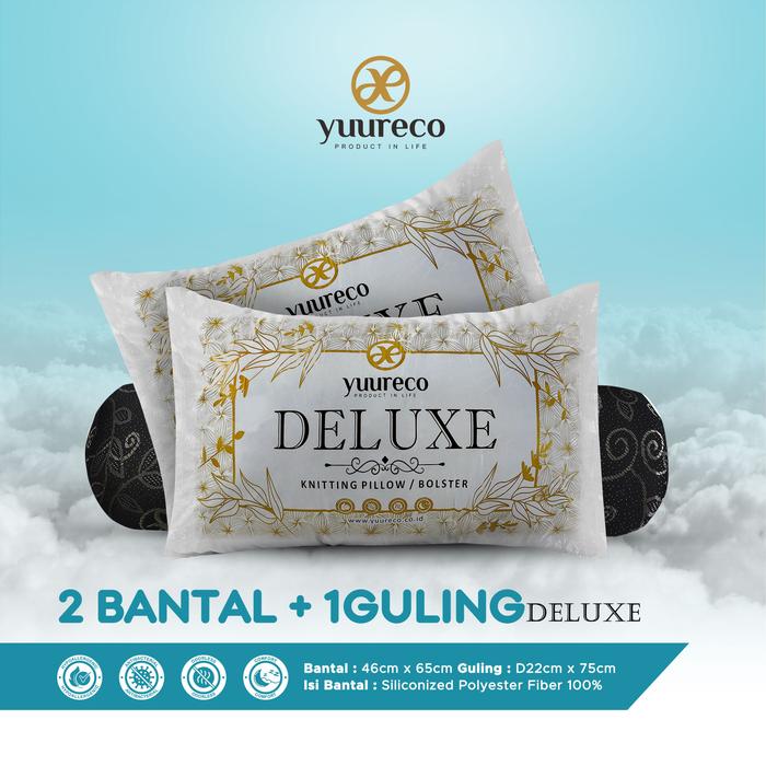 Gambar [YOURIDEALHOME_ID] Deluxe Series By Yuureco Bantal Tidur Dewasa Ukuran 45x65cm Empuk Lembut Bundling Paket 2 Bantal 1 Guling Bed - 3pcs - 2 Bantal 1 Guling dari yuureco Kab. Gresik Tokopedia