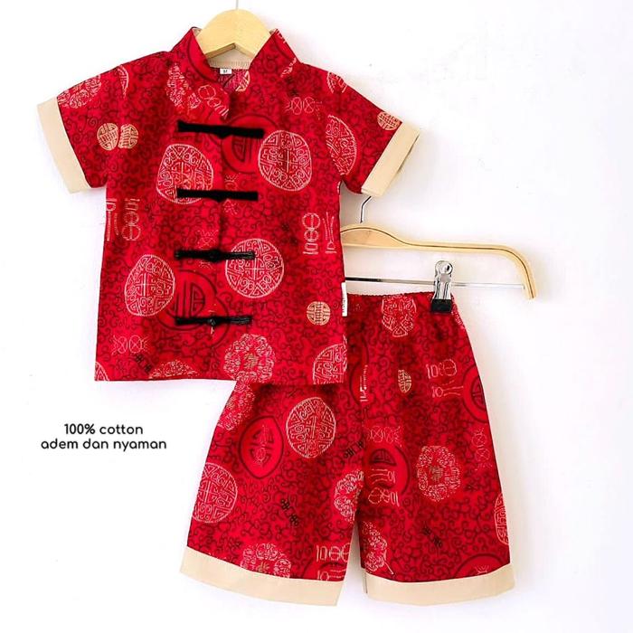 Gambar REI CHEONGSAM FREE TOPI DRAGON babeebabyshop fortune baju celana topi imlek pesta konyen sangjit sincia bayi anak laki cowok mewah - 6-12bulan FORTUNE dari Sisiyaastore undefined Tokopedia