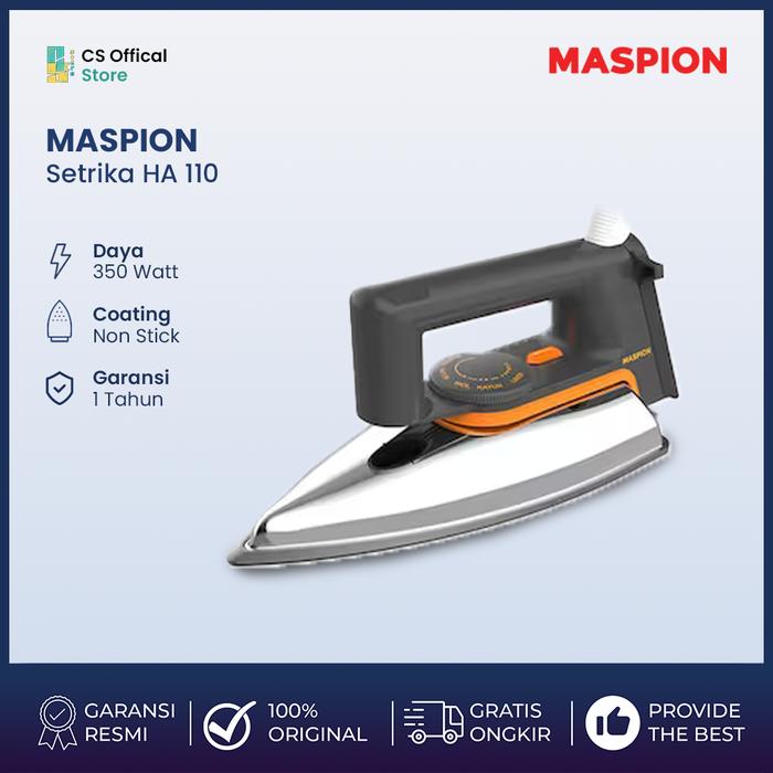 Gambar Maspion HA-110 Automatic Iron Setrika | Setrika MAspion HA 110 Black dari Cahaya Samodra Store undefined Tokopedia