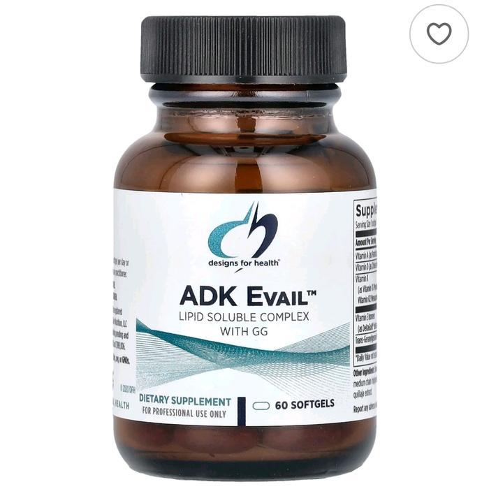 Gambar Designs for Health ADK Evail, Lipid Soluble Complex With GG, 60 Softg dari sudirmomiftah shop undefined Tokopedia