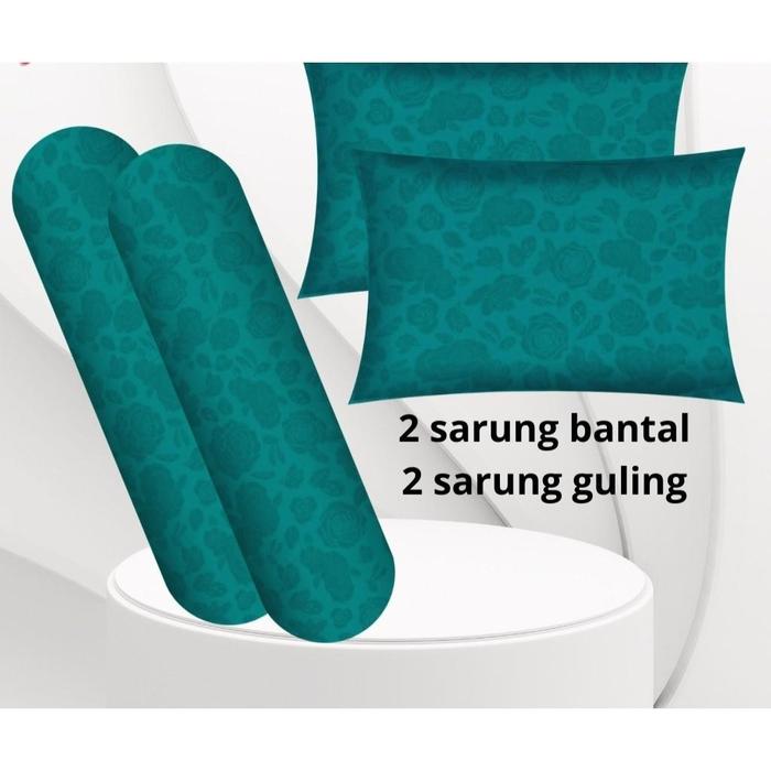 Gambar Sarung bantal guling set polos embos hijau isi 4 pcs bahan adem lembut dan tidak luntur - Embose Hijau, 2 Bantal 2 Guling dari Cunay Store Cirebon undefined Tokopedia