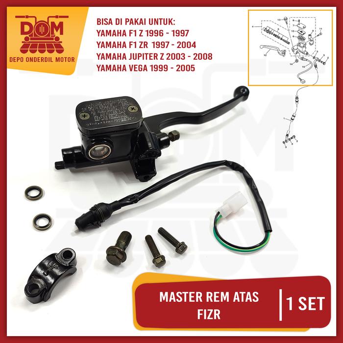 Gambar Master Rem Atas + Handel Jupiter Z Fizr Hitam (KNZ) Rumah Minyak Rem Komplit Set Handle Yamaha Jupiter 105 - Not Specified dari DEPO ONDERDIL MOTOR undefined Tokopedia