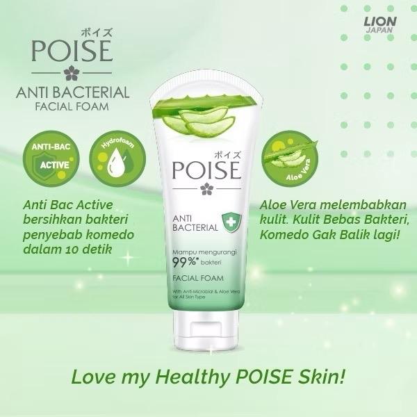 Gambar Poise Facial Wash / Facial Foam / Sabun Cuci Muka Poise Anti Acne / Anti Bacterial / Clear Shine / Luminous White 100gr 100g - POISE Bacterial 100 dari Toserba Online Surabaya undefined 4 Tokopedia