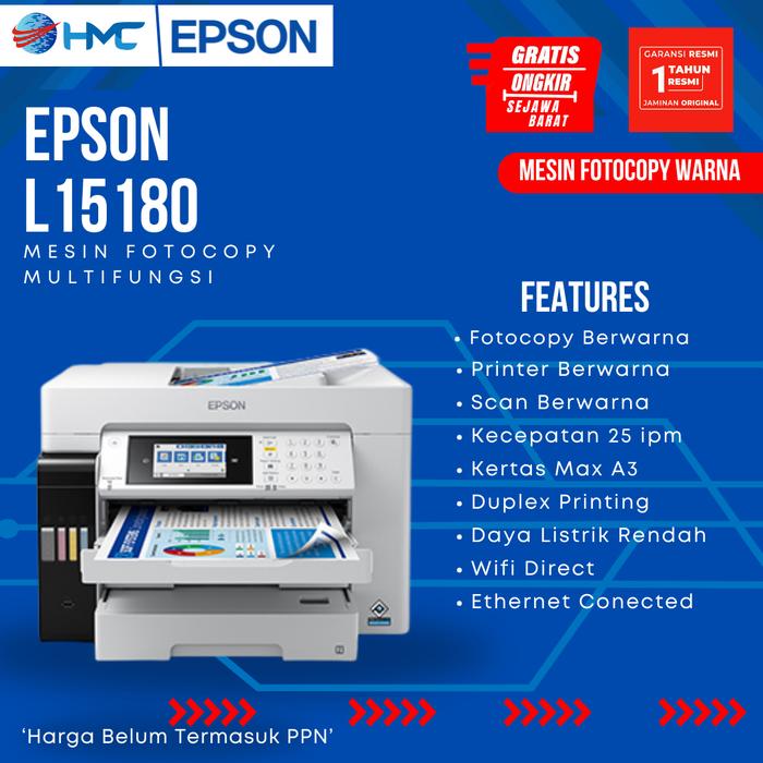 Gambar Mesin Fotocopy Multifungsi Epson L15180 - Kualitas Terbaik dari CV Htree Mutiara Copier Tasik undefined Tokopedia