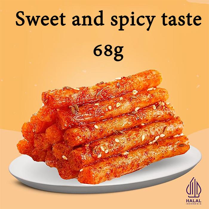 Gambar Spicy Stick 68g Spicy Strip Soy Products Vegetarian diet  Latiao Mala Spicy Snack  Latiao Mala Spicy Snack latiao snack latiao snack halal Camilan Food Pedas - 68g(Sweet and spicy taste) dari Elizabeth Maria undefined Tokopedia