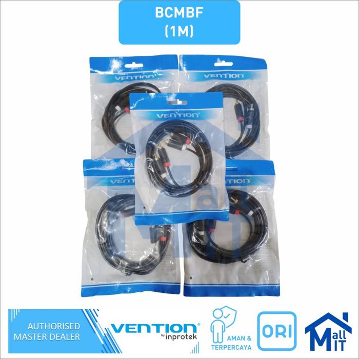 Gambar Vention Kabel AUX Audio Video RCA Audio 2 Male to 2 Male BCM Original - 1M dari Mall IT Medan undefined Tokopedia
