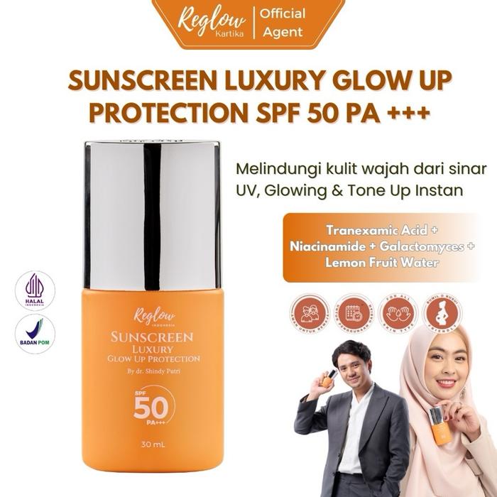 Gambar REGLOW 4PCS Brightening Toner Facial Wash Rejuv Night Cream by dr Shindy Putri Untuk Jerawat Official Store c2 Mencerahkan Memudarkan - SUNSCREEN dari Reglow by Shindy Original undefined Tokopedia