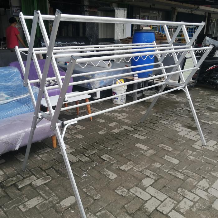 Gambar jemuran baju super kokoh tebal aluminium - 9 palang dari Elemen bass undefined Tokopedia