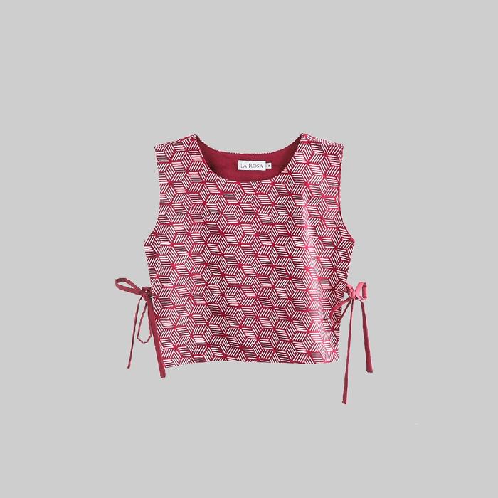 Gambar Vest Batik Wanita / Rompi Batik Wanita / Outer Batik Wanita Zalina - Merah Marun, M dari La Rosa Jakarta undefined Tokopedia