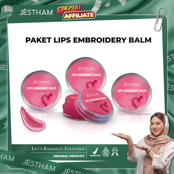 Gambar (AF) Jestham Paket Lips Embroidery Balm - Pencerah Pemerah Bibir dari JESTHAM TIOS undefined Tokopedia