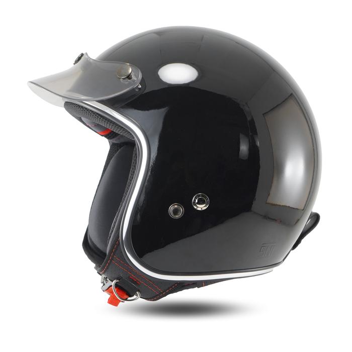 Gambar Bogo  JITSU JR2 Classic SNI Pria Wanita Helmet Kaca Atau Pet Motorcycle retro - Black Gloss, Kaca Cembung Hitam, M dari JITSU Helmet Official Shop Kab. Tangerang Tokopedia