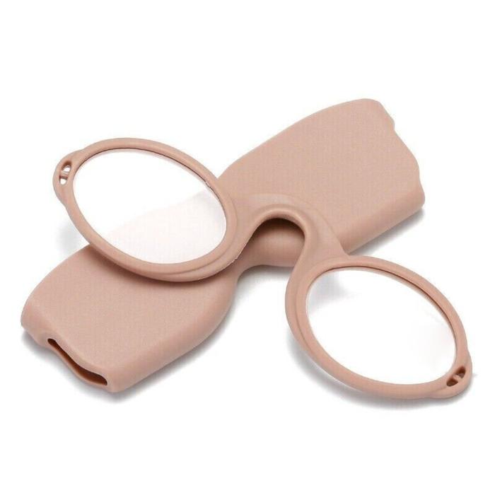 Gambar Soft Silicone Pince Nez Armless Nose Resting/Nose Clip Reading Glasses with case and Lanyard Eyewear 2024 Fashion New Eyeglasses - Beige, 1.5 dari ingraniya undefined Tokopedia