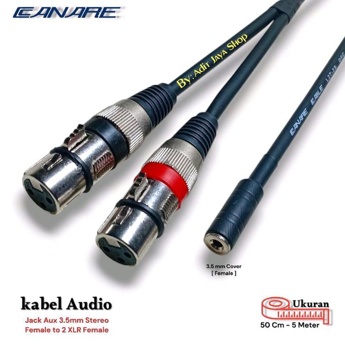 Gambar Kabel Audio Converter Adapter TRS 3.5mm Female to 2 Canon XLR Female - Canare -1 Meter Aksesoris - 50 Cm dari Adit Jaya shop 02 undefined Tokopedia
